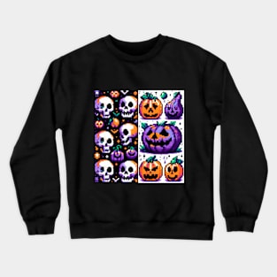 PATRON CALABAZAS Y CALAVERAS PIXELADAS 7 Crewneck Sweatshirt